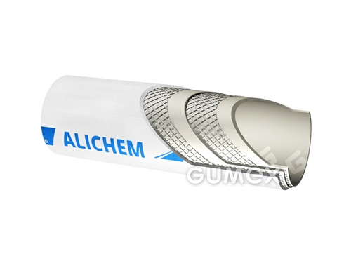 Potravinová hadice na tekuté poživatiny ALICHEM, 13/23mm, FDA, 15bar (při 20°C)/-0,5bar, EPDM/EPDM, -40°C/+120°C, bílá